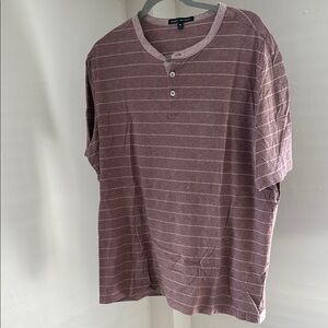 Casual Men's Striped Henley Shirt - Maroon by Croft & Barrow